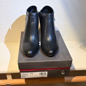 Vince Camuto Shiny Black Ankle Booties